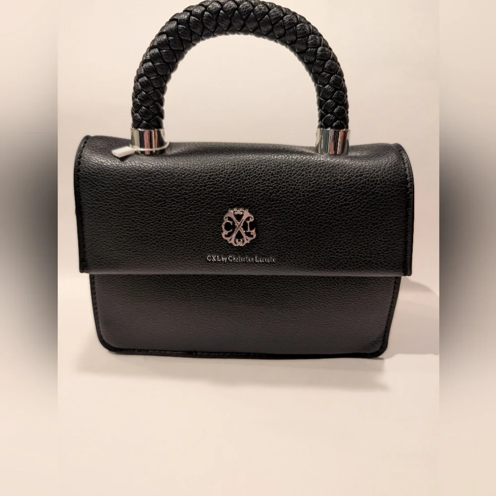 CXL By Christian Lacroix Jardin braided Handle Crossbody Bag Black NWT